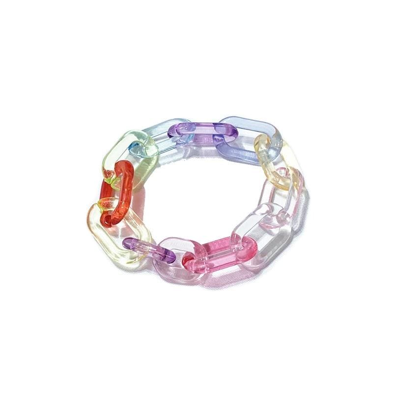 Translucent Rainbow Chain Bracelet - Ghoul RIP
