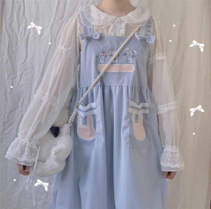 Velveteen Rabbit Suspender Dress - Ghoul RIP