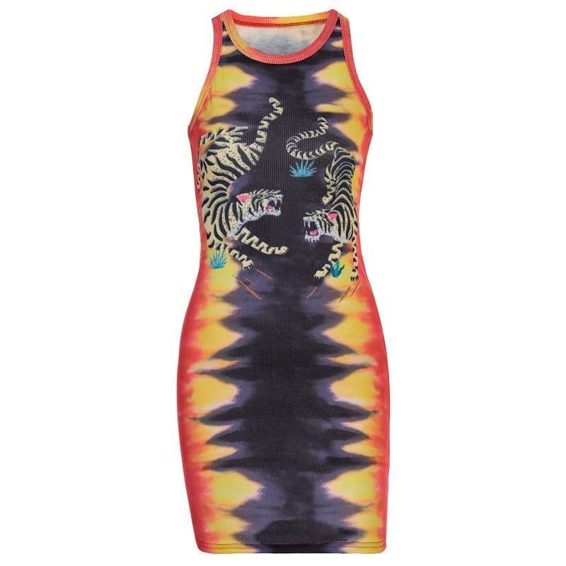 Warring Tigers Bodycon Dress - Ghoul RIP