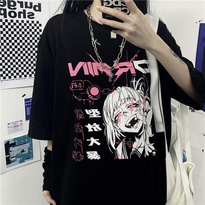 Y2K Cyberpunk Anime Girl Graphic Tee